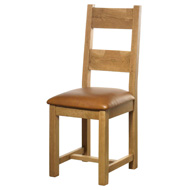 Dining Chair with Leather Seat Pad